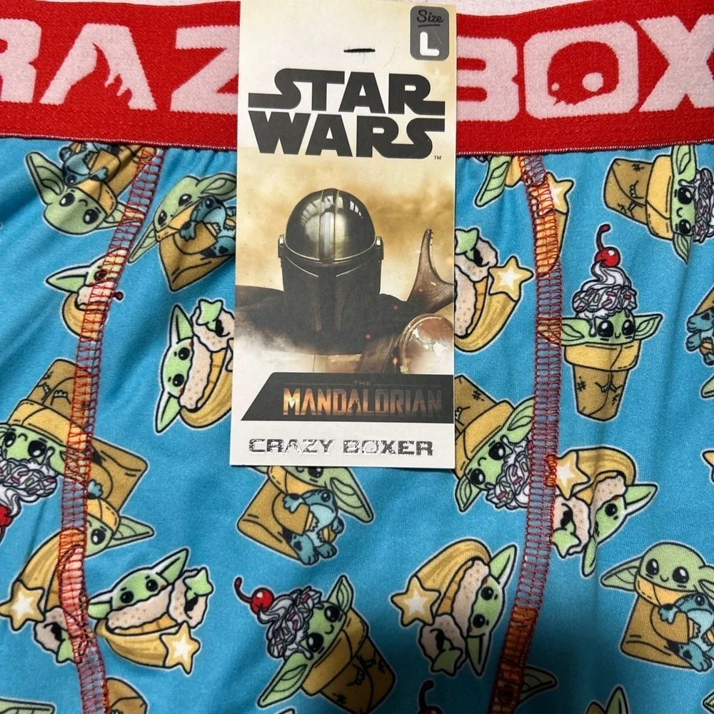 Disney Star Wars Mandalorian Crazy Boxer Men’s L Baby Yoda Sundae NWT